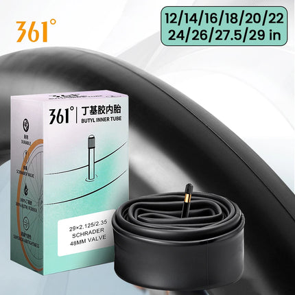 361 Degrees Bike Inner Tube 33/48MM Schrader Valve Bicycle Tube MTB Bike Cycling Tire Tubes 12/14/16/18/20/22/24/26/27.5/29 Inch