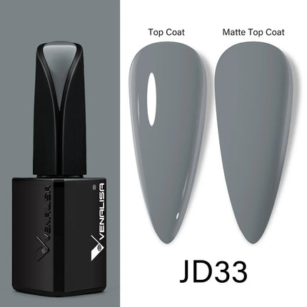 Venalisa15ML Silky Matte TPO FREE Topcoat No Cleaning Nail Lacquer Full Coverage Long Lasting Gorgeous Color Nail Varnish