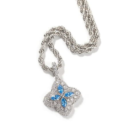 Colorful Flower Zircon Necklace Multi-Color Zirconia Necklace Floral Inifinity Chain Rope Chain Jewelry Jewelry For Women Gifts