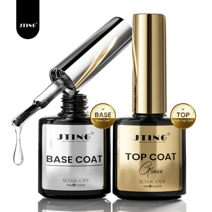 JTING 1/3/5pc 7ml Clear Base Top Coat Gel Polish Uv Semi Permanent Nail Polish  Long Lasting Glass Top Coat  Base Coat