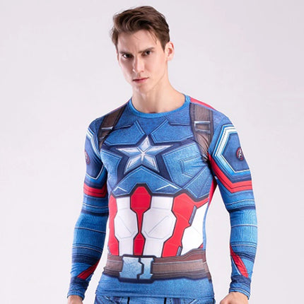 Gym Compression Shirts for Men Long Sleeve Comics Spider Cosplay T-Shirt Marvel Top Elastic Fitness Sportwear Halloween Clothes