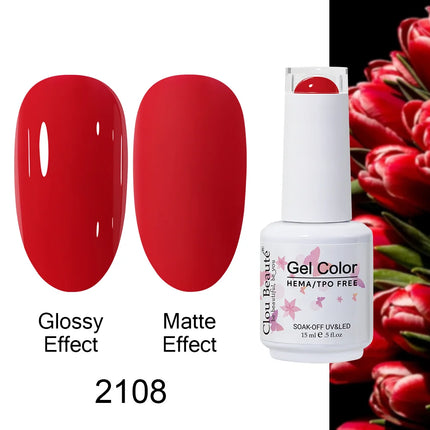 Clou Beaute 15ml HEMA TPO FREE Color Gel Nail Polish Nude Pink Red Green Collection Nail Gel Polish Glitter Soak Off UV LED Gel