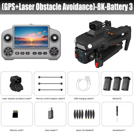 Original A1R 3S GPS Drone 8K Professional  HD Camera 360° Laser Obstacle Avoidance Brushless Motor 5G WIFI FPV Quadcopter Toys
