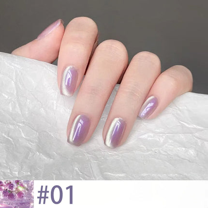 1-6PCS Popular Winter Internet Celebrity Hot-selling Northern Lights Cat Eye Magnet Gel Nail Polish Nail Art Nail Supplies