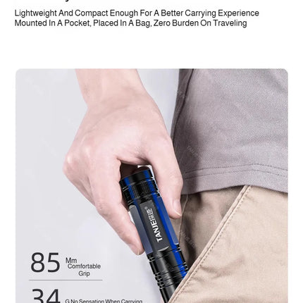 Outdoor Flashlight Small Mini Lighting Strong Light Portable Super Bright Rechargeable Hand Lamp for Hiking/Camping/Emergency