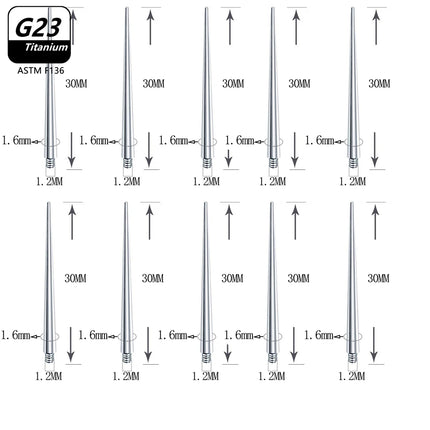 1/10PCS G23 Titanium Puncture Needle Guide Belly Lip Ear Eyebrow Tools Insertion Pin Taper Piercing Stretching Tool Accessory