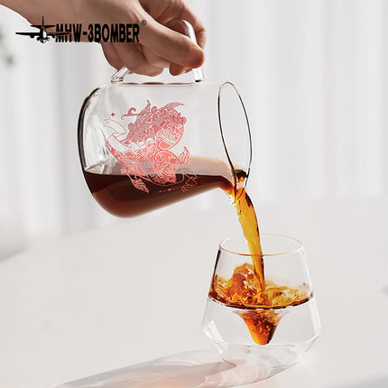 MHW-3BOMBER Pour Over Coffee Maker Set 500ml Glass Coffee Server Carafe and Coffee Dripper Barista Tool