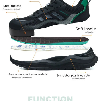 Steel Toe Shoes for men women comfortable lightweight work safety shoes Anti-Puncture safety toe sneakers work protection boots