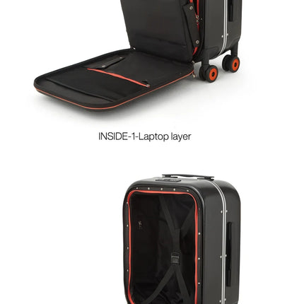 Mixi New Innovative Design Suitcase Carry On Hardside Rolling Luggage PC Spinner Wheels Trolley Case Aluminum Frame