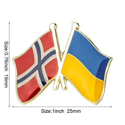 Ukraine and Belarus Friendship Flag Badge Flag Brooch National Flag Lapel Pin International Travel Pins