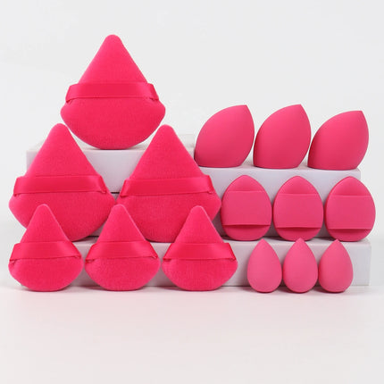 Multi Effect 15 Piece Set 3 Loose Powder Puffs&3 Mini Loose Powder Puffs&3 Medium-Sized Eggs&3 Mini Eggs&3 Air Cushions. Founda