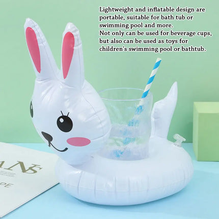 1PC Inflatable Float Cup Pad Swimming Pool Drink Cup Stand Holder Cute Drink Pool Mat For Kids Toy Summer Pool Party Decorations