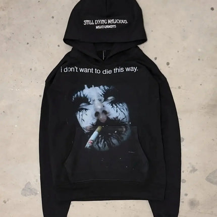 Luni Wild Nights Live Print Loose Zipper Hoodie Women Street Y2k New Hip Hop Punk Rock Sweatshirt Best Sell Unisex Casual Hoodie