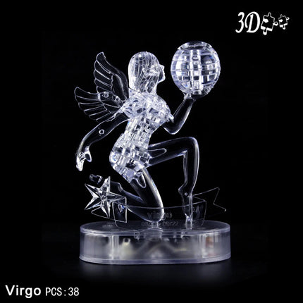 DIY 12 Constellation Puzzle LED Light 3D Crystal Puzzle Exquisite Gifts for Children and Adults Education Puzzle Creative Toys