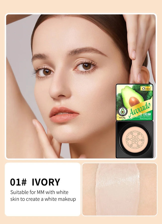 Air Cushion Foundation CC Cream Lightweight Natural Moisturizing Concealer Long Lasting Even Skin Tone Contour Makeup