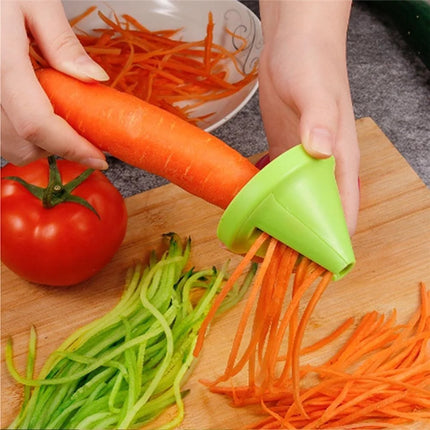 4-in-1 Rotary Vegetable Grater - Manual Slicer & Spiralizer for Potato, Carrot, Cucumber - Easy Clean Kitchen Tool (