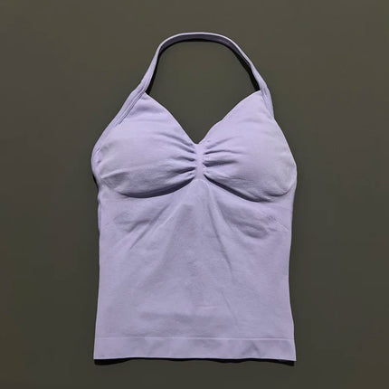 HISTELLO Impact Longline Strappy Top Sports Yoga Vest Women Fitness Tank Top Gym Beautiful Open Back Bra Running Workout Halter