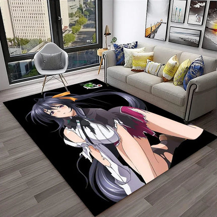 High School DxD Sexy Girl Cartoon 3D Carpet Rug for Home Living Room Bedroom Sofa Doormat Decor, Kids Area Rug Non-slip Floor Mat