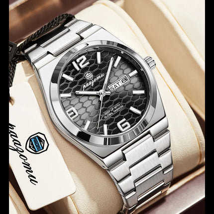 PAAZOMU Sport Luxury Men's Wristwatch High Quality Waterproof Luminous Watch For Men Fashion Date Week Quartz Men's Watches Reloj