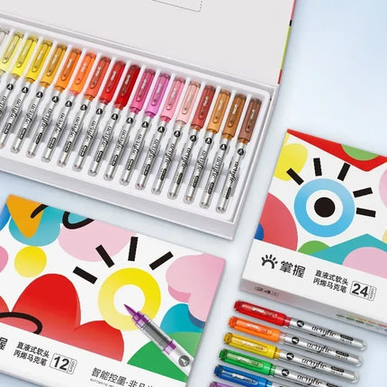 GRASP 120/1 Colors Acrylic Marker Pens Waterproof Pen Soft Brush Nib Student Art for Glass Stone Art School Supplies Stationery