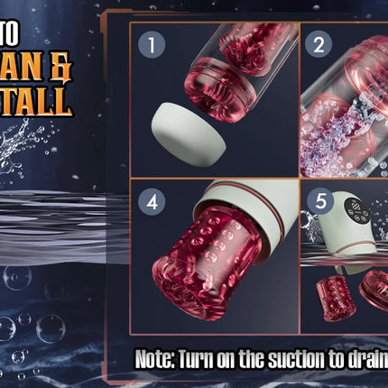 Automatic Rotating Sucking Male Masturbator Penis Pump Thrusting Licking Sex Machine Stroker Pocket Pussy Adult Sex Toys for Men