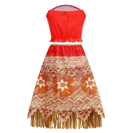New Disney Movie Moana Girl Dress Halloween Cosplay Party Costume Princess Fancy Clothes Children Vaiana Outfit Dress