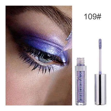 PHOERA Metallic Eye Shadow Diamond Shiny Eye Liner Pen Eyeshadow Long Lasting Shimmer Pigmented Eye Shadow Maquillaje