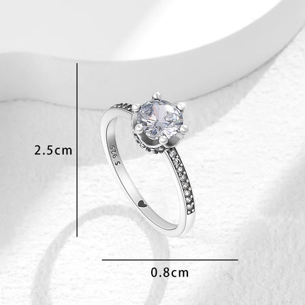 2025 New 925 Sterling Silver Shiny Classic Square Crown Heart-shaped Ring Exquisite Luxury Charm Jewelry Holiday Surprise Gifts
