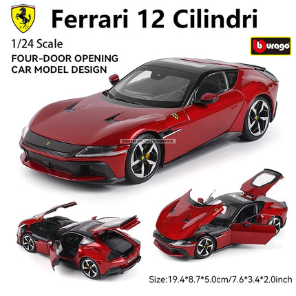 Bburago 1:24 Ferrari 12 Cilindri Car Model Die-casting Metal Model Children Toy Boyfriend Gift Simulated Alloy