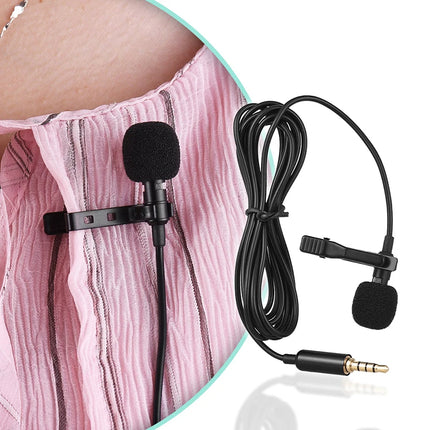 Portable 1.5m Lavalier Mini Microphone Condenser Clip-on Lapel Mic Wired USB/3.5mm/Type-C/Microfon For Mobile Phone Computer PC