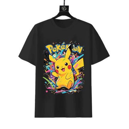 Pokemon Pikachu Anime Merchandise Fashion Short-Sleeve Couple High-Value Pure Cotton Comfortable Soft T-Shirt