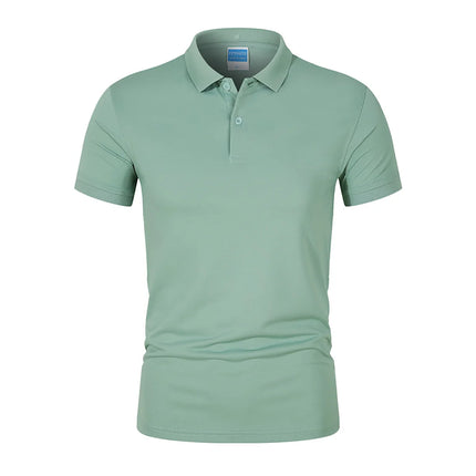 Men's POLO Shirt Solid Color Short Sleeved Top Spring Summer Team Workwear Customized Colors Choose From