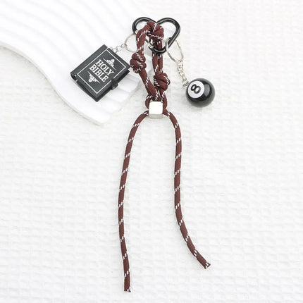 HOT Original Designed Nylon Woven Rope Keychain With Baseball Decor Sporty Style Bag Pendant DIY Trendy Fashion Pendant Gifts