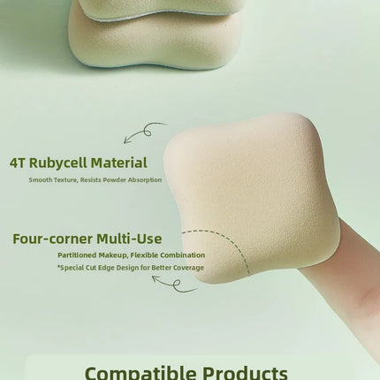 Artist Series Mini Finger Sponge Waterdrop Shape Peach Shape Hydrophilic Polyurethane Dry Sponge for Makeup Application
