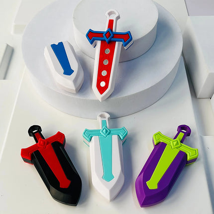 3D Carrot Sword Fidget Toys Children Decompression Push Card Small Toy 3D Printing Gravitys Carrot Sword Adults Kids Toys Gift