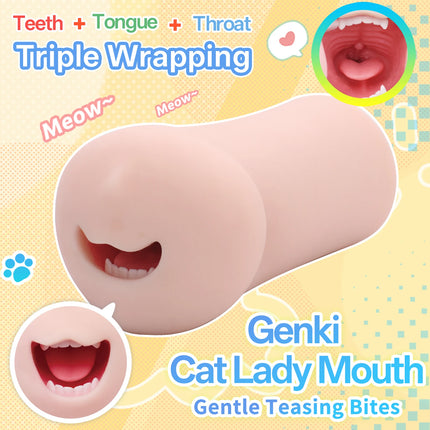YUU Male Masturbator Realistic Mouth Deep Throat Pocket Pussy Blowjob with Teeth Tongue Sex Toys for Men Masturbation Oral Sex