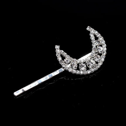 New Geometric Stars Moon Rhinestone Hair Clip Set Snowflake Star Bride Hairpins Women Side Clip Hair Barrettes Hair Jewelry Gift