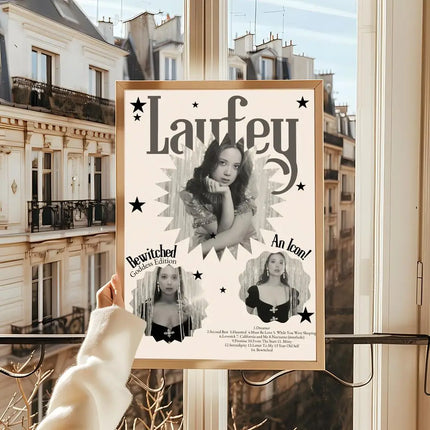 Singer Cute L-LaufeyS Modern Wall Art Poster Sticker For Living Room Bedroom Bar Home Decor Mural Painting Decoration