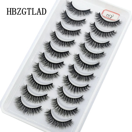 10 Pairs Mink Fake Eyelashes Faux 3D Natural Long False Eyelashes 3d Mink Lashes Soft Fluffy Lashes Extension Makeup Kit Cilios