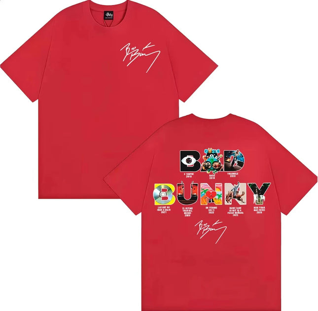Rapper Bad Bunny Album Cover T-shirts Debi Tirar Mas Fotos DTMF T Shirts Men Women Fashion Hip Hop Oversized T-shirts Streetwear