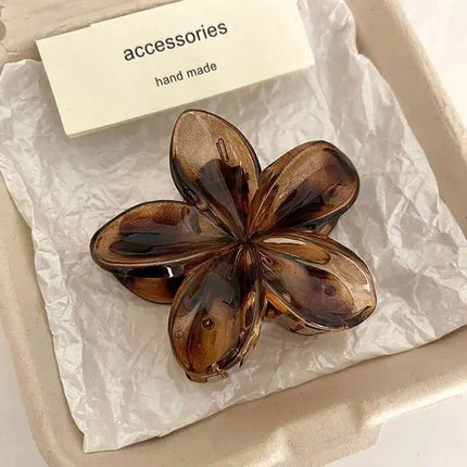 Korean Hawaiian Gradient Flower Hair Claw Clip For Women Girl Fashion Plastic Non-Slip Hold Hairpin Barrette Hair Accessories
