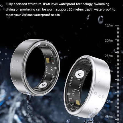 2026 New IP68 Waterproof Smart Ring for Men Women Health Tracking Power Battery Heart Rate Blood Oxygen Monitor for Android IOS