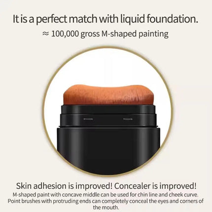 Foundation Stick High Coverage Concealer Stick With Big Brush 2 In 1 Moisturizing Face Waterproof BB Cream Korean Makeup Base