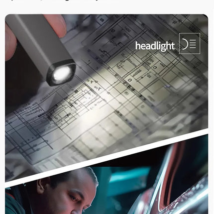 Multifunctional Work Light Cob Flashlight USB C Rechargeable, Aluminum Alloy Magnetic Pen Clip Headlamp Hand Free