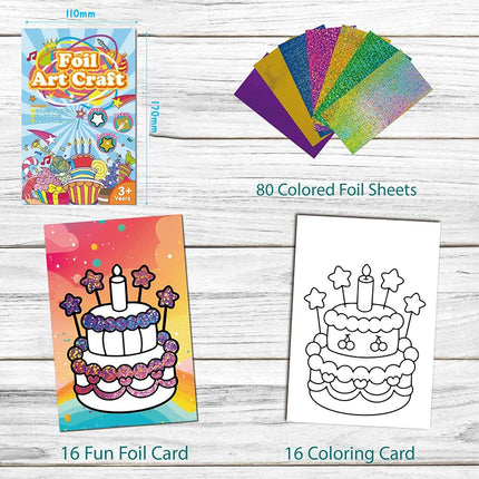 Kids Fun Foil Art Set Montessori Drawing Toy Animal Colouring Book Kindergarten DIY Crafts Creative Activity Toys Christmas Gift