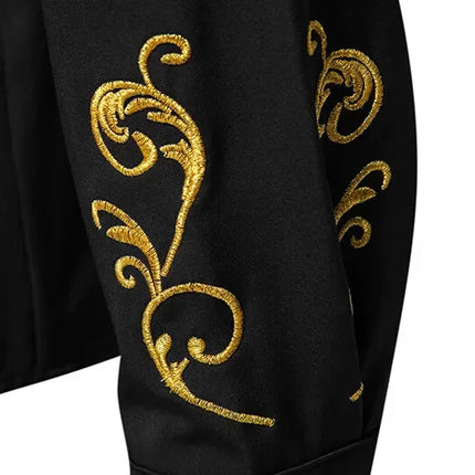 Retro Court Style Embroidered Long Sleeve Shirt Men's Collared Shirt Spring 2025 New Arrival Casual British Style Clothing