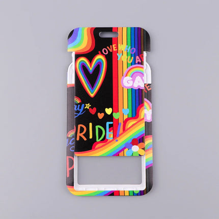 Rainbow Pride Credential Holder Heart Lanyards for Key Neck Strap For Card Badge Gym Keychain Keyring Accessories Gifts