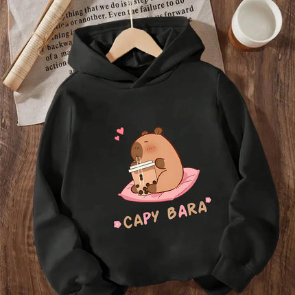 Capibara Print Design Boys And Girls Hoodie Fashion Leisure Outdoor All Kinds Of Gift Choice