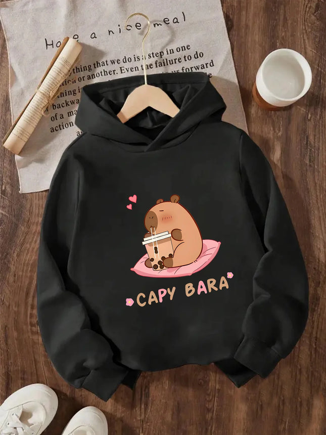 Capibara Print Design Boys And Girls Hoodie Fashion Leisure Outdoor All Kinds Of Gift Choice