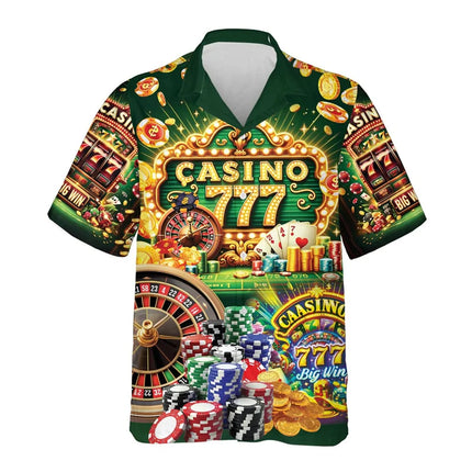 Summer Poker Casino Hawaiian Shirt Men Fashion 3d Printed Playing Card Button Down Shirt Women Lapel Short Sleeve Aloha Blouse